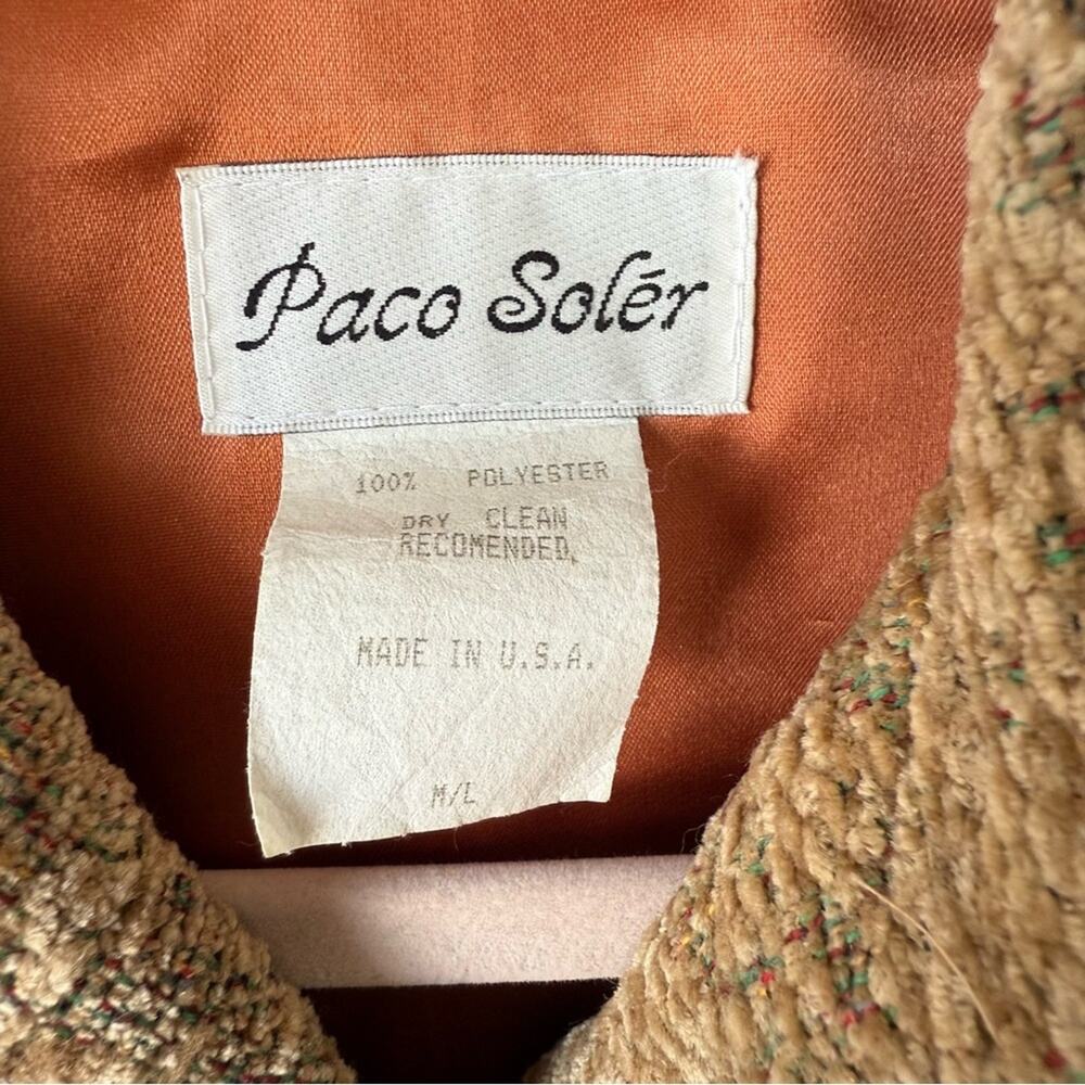 Vintage 90's Paco Soler Bohemian Tapestry Vest with Fringe Size M/L - Picture 3 of 3